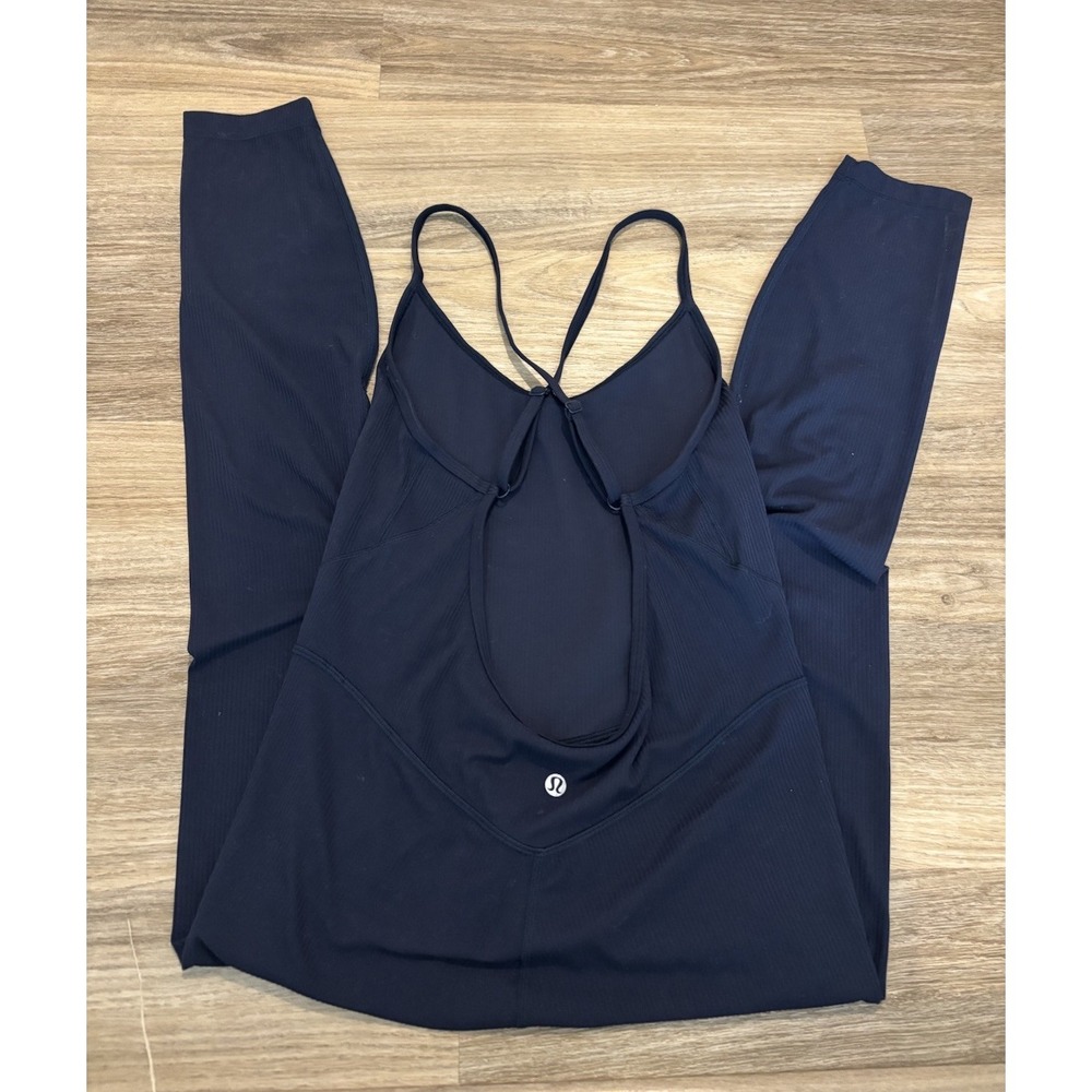 Lululemon Align Cross-Back Bodysuit 25" Jumpsuit Navy Blue Small See Measurement